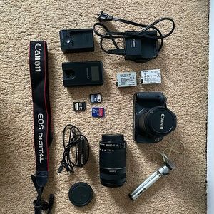 Canon EOS Rebel T3i with accessories